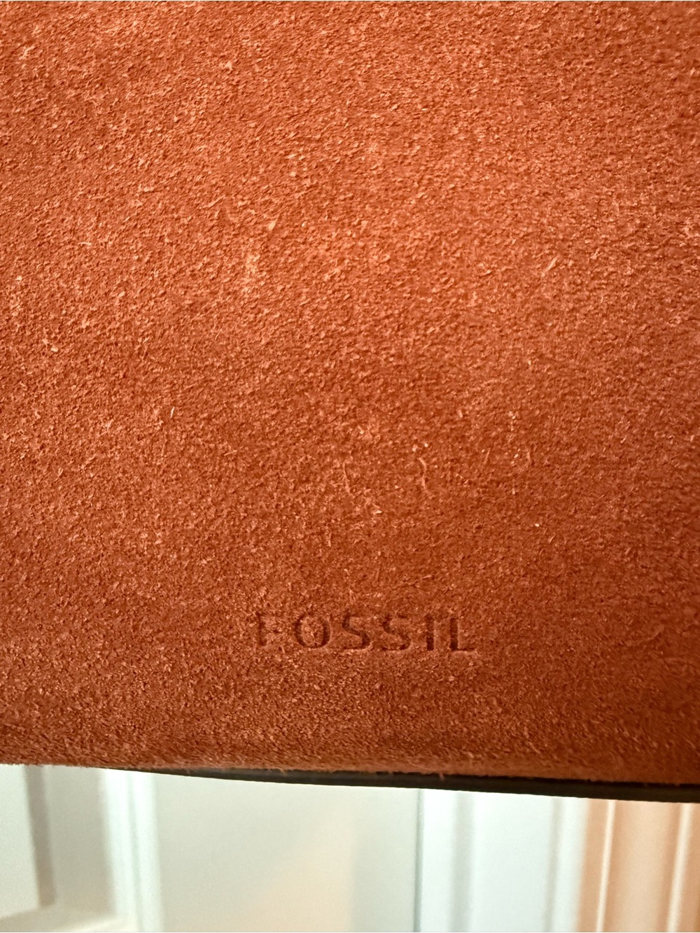 Fossil Suede Tote Bag in Chestnut Brown - Picture 7 of 15